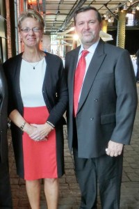 The Gusicks at a gala boat function in Hamburg