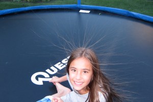 Maddie has become a human Van der Graff machine. Look at her hair.