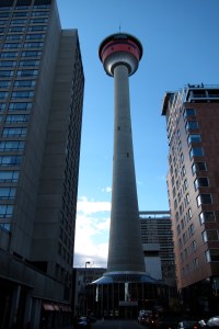 The Olympic Torch lit up the sky atop this tower.